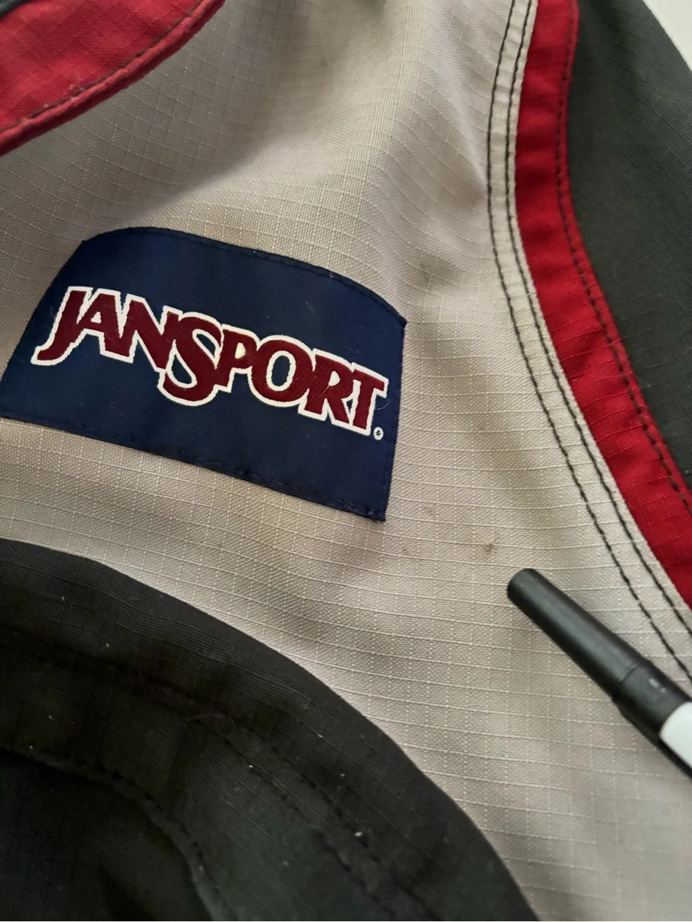 Vintage 90s JanSport Sling Backpack Y2K Single Strap Crossbody Black Red Tan